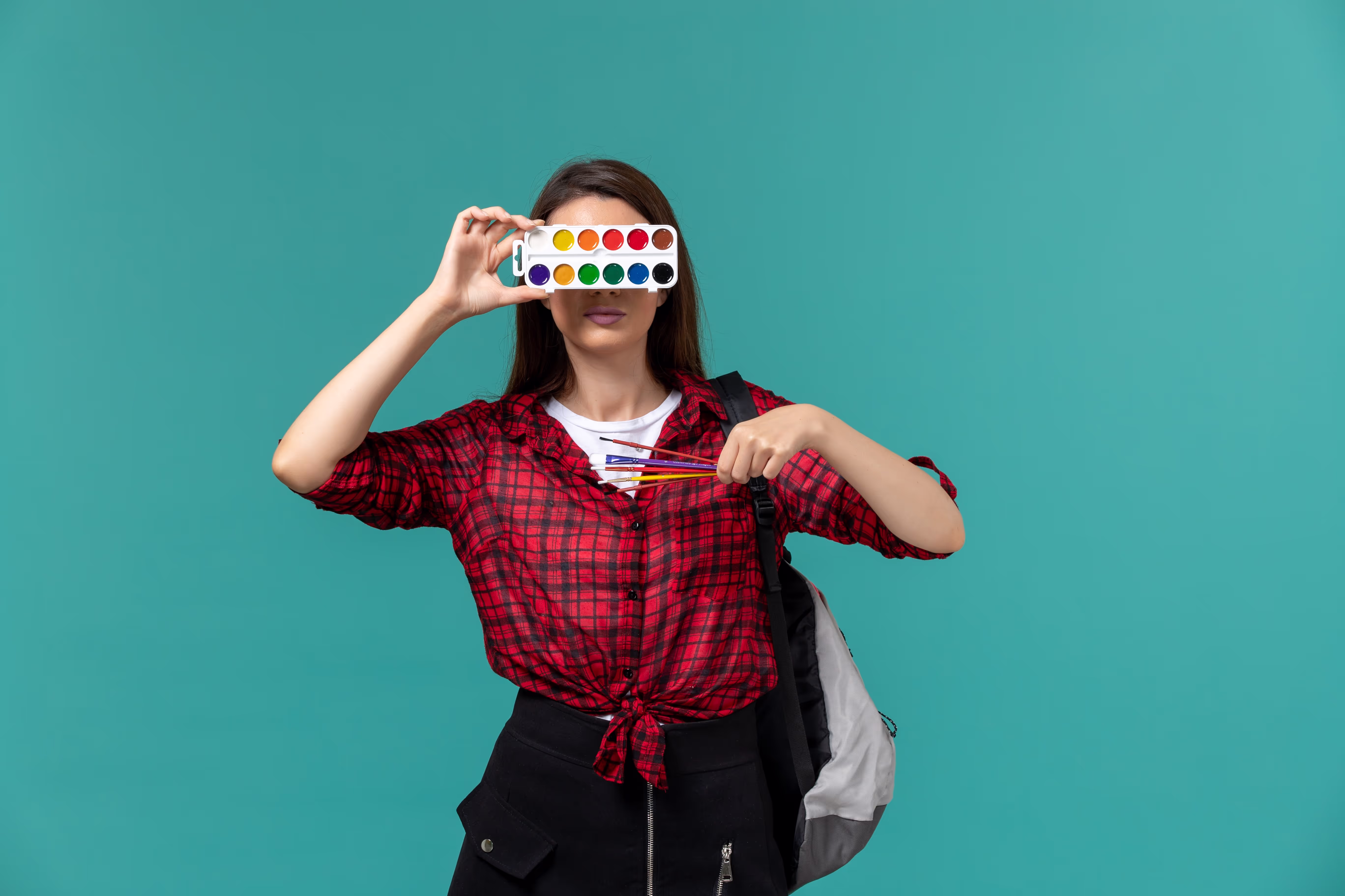 woman with her face covered